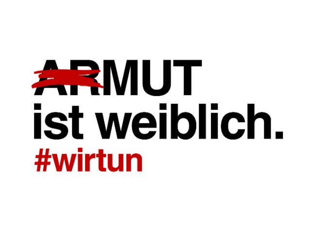 Text, der sagt: "Armut ist weiblich. #wirtun"